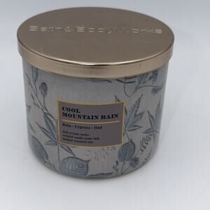 Bath & Body Works COOL MOUNTAIN RAIN 3 Wick Candle 14.5 oz New